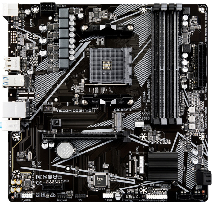 Материнская плата Gigabyte A520M DS3H V2, RTL