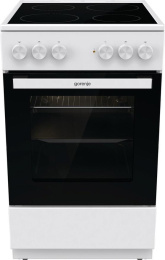 Электрическая плита Gorenje GEC5A12WG-B, стеклокерамика, без крышки, белый