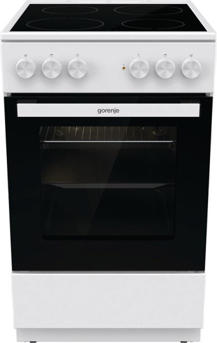Электрическая плита Gorenje GEC5A12WG-B, стеклокерамика, без крышки, белый