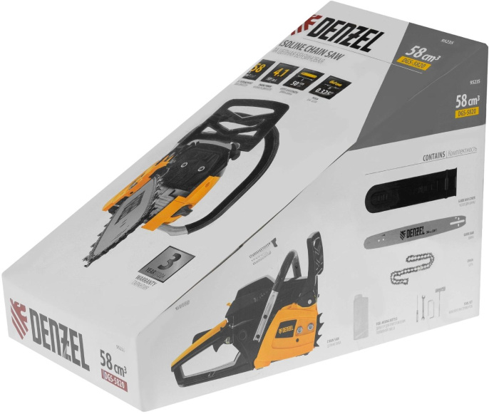 Бензопила Denzel DGS-5820 4.1л.с. дл.шины:20" 50cm 95235
