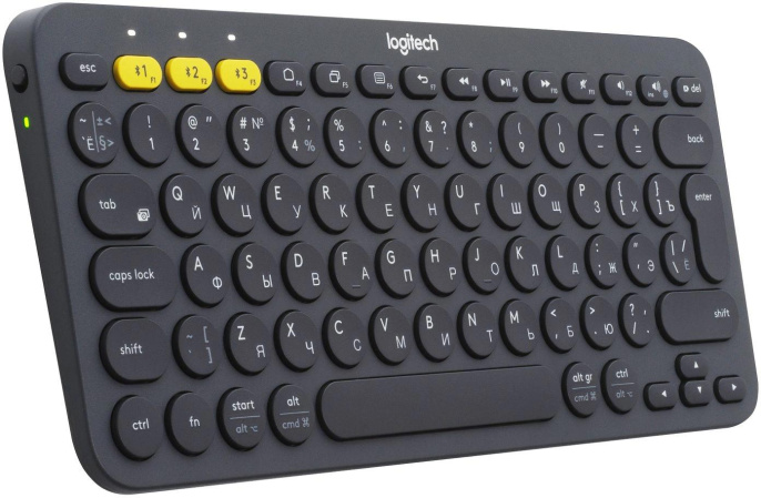 Клавиатура беспроводная Logitech K380 (DARK GREY, Multi-Device, Bluetooth Classic (3.0), 2 батарейки типа ААА)