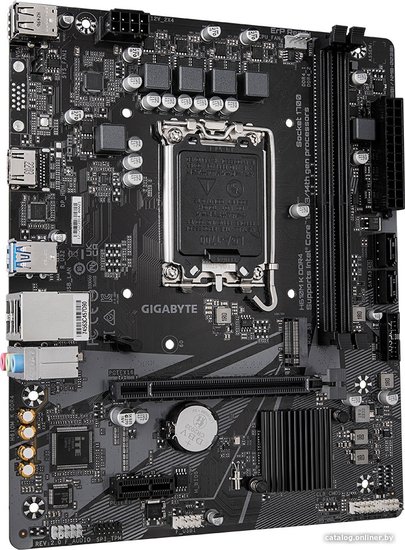 Материнская плата GigaByte H610M K DDR4 rev. 2.0 mATX, 226x185 мм, Intel H610, 2xDDR4 DIMM, 2133-3200МГц, до 64GB, звук 7.1, 2 x SATA 6Gb/s, 1хМ2