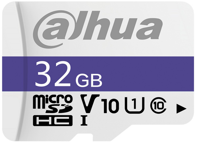 Карта памяти Dahua DHI-TF-C100/32GB microSD, класс 10, UHS-I класс U1 , V10, скорость чтения: 90МБ/с, скорость записи: 15МБ/с