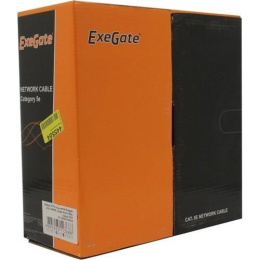 Кабель ExeGate FUTP4-C5e-CCA-S24-IN-PVC-GY-100 FTP 4 пары кат.5e CCA, 0.5мм (24AWG), экран, 100м, серый, PVC EX281812RUS