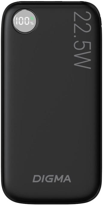 Внешний аккумулятор Power Bank Digma DGPF10B, 10000мAч, черный [dgpf10b22pbk]