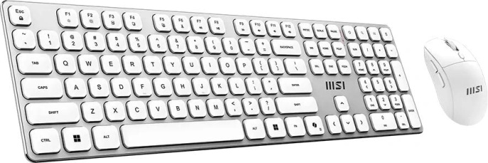 Клавиатура + мышь MSI Forge K210 W Combo клав:белый мышь:белый USB беспроводная slim S11-43RU310-Y92
