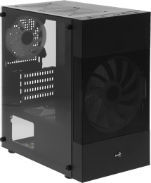 Корпус mATX Aerocool Atomic Lite-G-BK-v2, Mini-Tower, без БП, черный [accs-pv33123.11]