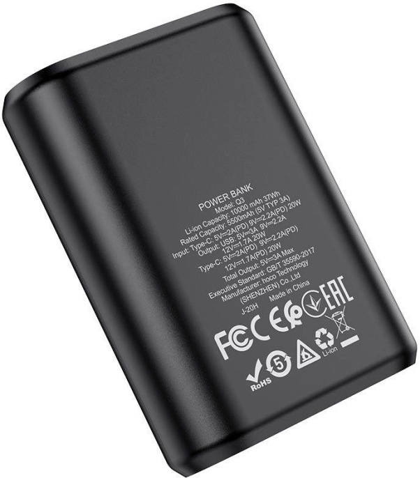Мобильный аккумулятор Hoco Q3 Mayflower 10000mAh 3A черный PD20W+QC3.0 42896