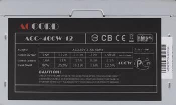 Блок питания Accord ACC-400W-12, 400Вт, 120мм, черный [acc-400-12]
