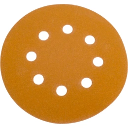 Диск абразивный с липучкой Sandpaper (yellow) 125 мм, 8 отверстий, P320, 10 шт BRUSHTEX 125Y8-320