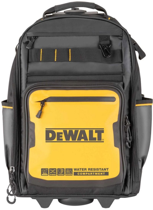 Рюкзак для инструментов DeWalt DWST60101-1 изготовлен из высококачественной и прочной ткани, которая обладает грязеотталкивающими свойствами, усиленные швы, водонепроницаемая пластиковая основа, специальное отделение со степенью защиты IP54 в передней ча