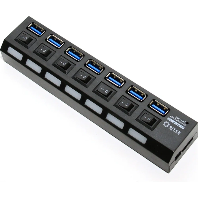 Концентратор 5Bites 7хusb3.0 / бп 5в-2а / 1.2m / black HB37-303PBK