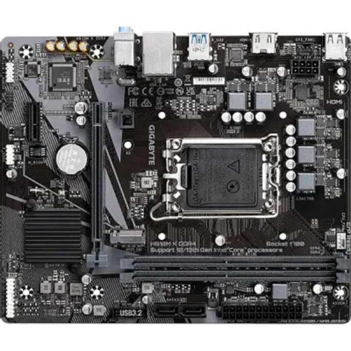 Материнская плата GigaByte H610M K DDR4 rev. 2.0 mATX, 226x185 мм, Intel H610, 2xDDR4 DIMM, 2133-3200МГц, до 64GB, звук 7.1, 2 x SATA 6Gb/s, 1хМ2