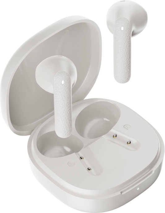 Беспроводные наушники QCY Air White BH24QT41A чипсет: Jieli JL6973D4, Bluetooth 5.4, динамик: 13-мм динамический драйвер, дальность связи: 10 м, время работы в режиме музыки: 7