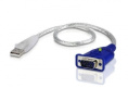 ATEN 2A-130G Адаптер-эмулятор EDID, USB A-типHD-DB15, Male-Male, 4 провод., шнур 0.35м., макс.разр.1920*1200 60Hz [ATEN 2A-130G]