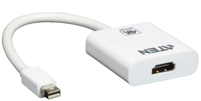 ATEN VC981-AT Конвертер, Mini DisplayPort HDMI, Mini DisplayPort HDMI, Male Female, без Б.П., 3840x2160 30 Hz/1920x1200 60Hz;Макс.частота пикселизации 297 MГц;DP1.2a/HDMI 3D, Deep Color, 4K /HDCP 1.3
