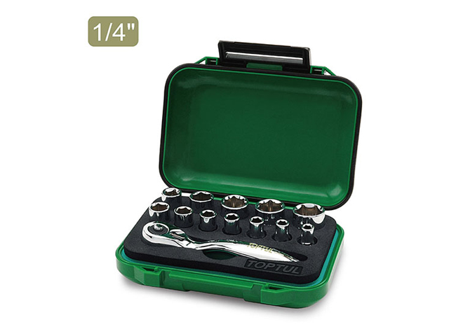 Набор головок MINI 1/4" 4-13мм 13предм. 6гр. TOPTUL GABW1301