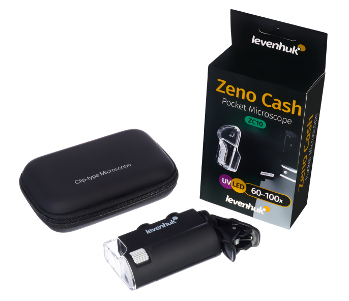 Микроскоп LEVENHUK Zeno Cash ZC10, световой/оптический, 60-100х, черный [74112]