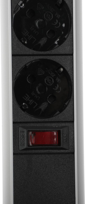 Сетевой разветвитель Premier 3R USB 1.8м (3 розетки) серый (коробка)