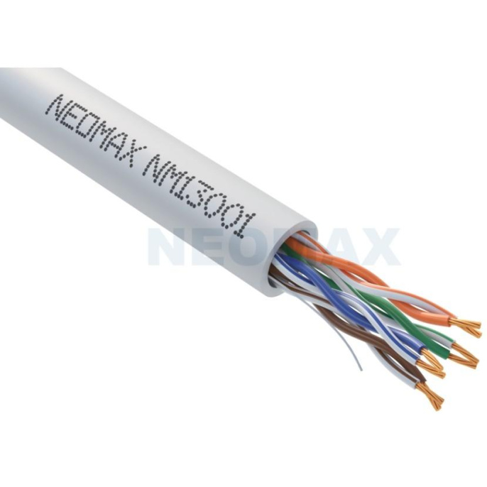 NEOMAX NM13001-003 Шнур коммут. UTP 0.3 м, cat.5е, серый, многожильный