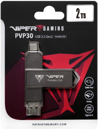 2ТБ Внешний диск SSD Patriot Viper PVP30, USB 3.2 Gen 2, запись - 1000МБ/с, чтение - 1000МБ/с, черный [pvp302tb28udg]