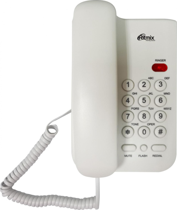 Проводной телефон Ritmix RT-311, белый