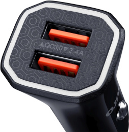 Автомобильное зарядное устройство Buro BUCG1, 2xUSB-A, 15.5Вт, 3.1A, черный [bucg15s200bk]