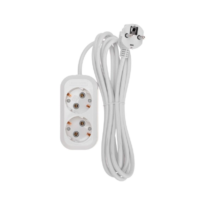 PROconnect 13-4203 Удлинитель 2 гнезда, 3м, 3х0,75мм?, с/з, белый