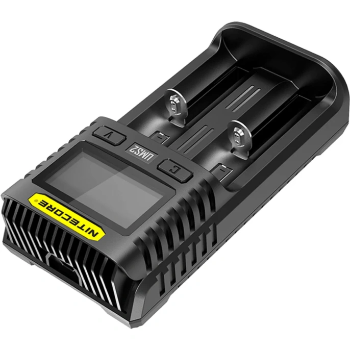 Зарядные устройства ums2 18650/21700 на 2 акб intellicharge v2 совместим с li-ion/imr и ni-mh/ni-cd аккумуляторами с автоматическим определением Nitecore 18546