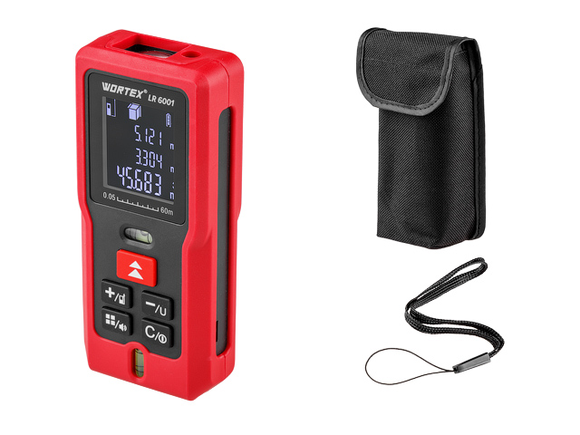 Дальномер лазерный WORTEX LR 6001 в кор., 0.05 - 60 м, +/- 2 мм/м LR6001002723