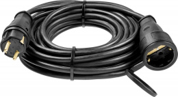 Удлинитель силовой Зубр 55017-10, розеток 1шт, 3x2.5 кв.мм, 20A, 10м, КГ, без катушки, черный