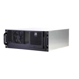 Серверный корпус 4U Procase RM445D-B-0 Rack server case, 3x5.25+8HDD, черный, без блока питания, глубина 450мм, MB 12"x10.5", дверца