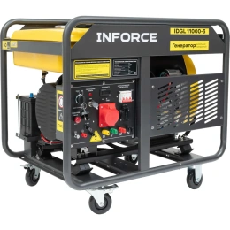Дизельный трехфазный генератор Inforce (11 кВт; эл.стартер; колёса; подогрев) IDGL 11000-3