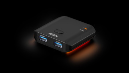 Переключатель электронный ATEN US4322-AT USB, 2 ПК 2 устройства, 2 2 USB A-тип, Female, со шнурами A-A 2х1.5м., USB 3.2 Gen1 