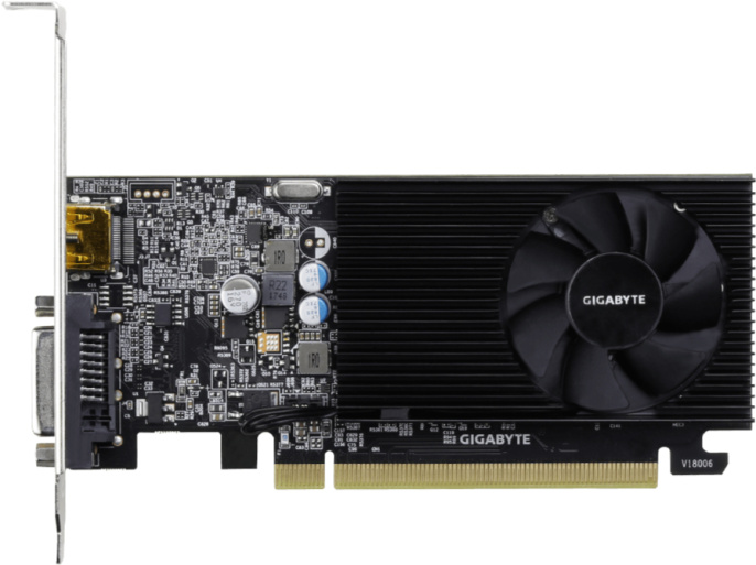 Видеокарта Gigabyte NVIDIA  GeForce GT 1030 GV-N1030D4-2GL 2ГБ DDR4, Low Profile,  Ret