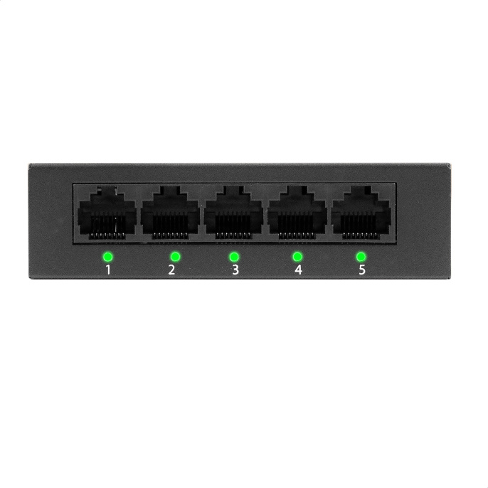 Коммутатор неуправляемый ExeGate EDES-1005D (5-портовый UTP 10/100Mbps, металлический корпус, с функцией энергосбережения (EEE), настольный/настенный) EX298689RUS
