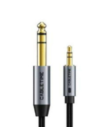 Аудиокабель CABLETIME CF25L (CT-AV321-H11G-AG2) 2 м, AUX от 6,35 до 3,5 мм