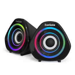Акустическая система 2.0 ExeGate Accord 210 (питание USB, 2х3Вт (6Вт RMS), 60-20000Гц, цвет черный, RGB подсветка, Color Box) EX289680RUS