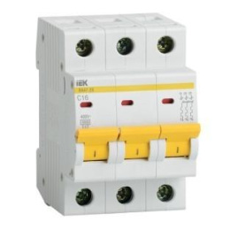 Автоматический выключатель IEK ВА47-29 (MVA20-3-020-C) 20A тип C 4.5кА 3П 400В 3 модуля белый (упак.:1шт)