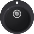 Кухонная мойка GRANFEST GRANFEST Мойка URBAN 649 1-чаша D-490мм, монтаж: врезной, материал: кварц, цвет: черный URBAN 649 black