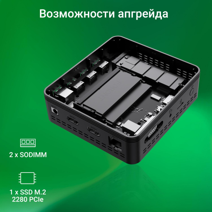 Неттоп Digma Mini Office, Intel Celeron N4020, DDR4 4ГБ, 128ГБ SSD , Intel UHD Graphics 600, CR, Windows 11 Pro, черный [dpcn-4bxw01]