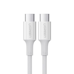 Кабель UGREEN US300-60551, Type C to Type C, 5A, PD 100W Fast Charge, скорость до 480 Мбит/с, не может передавать аудио и видео сигнал, силиконовый круглый, 1m, White