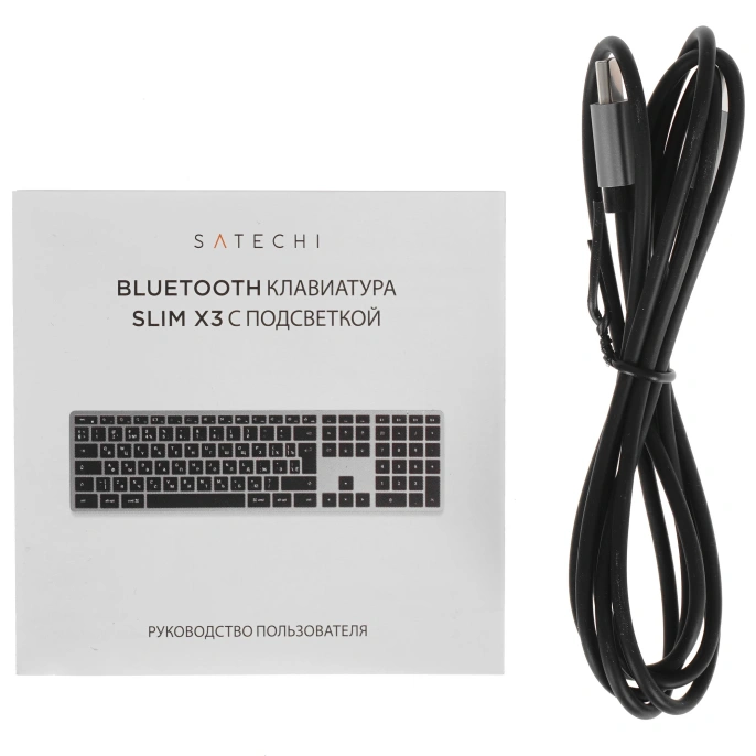 Беспроводная клавиатура Satechi Slim X3 Bluetooth Keyboard-RU. Раскладка - Русская. Цвет- Серый космос. (ST-BTSX3M-RU)