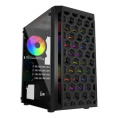 Powercase CMIMTB-L3 Корпус Mistral Micro T3B, Tempered Glass, Mesh, 2x 140mm + 1х 120mm 5-color fan, чёрный, mATX CMIMTB-L3