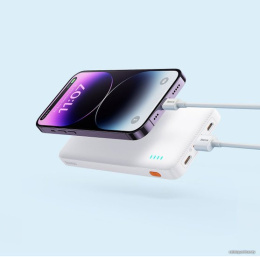 Портативное зарядное устройство Baseus Airpow PPQD090002 Fast Charge Power Bank 10000mAh 20W White With Cable USB to Type-C 30cm White ультратонкий, компактный, быстрая зарядка, двойной