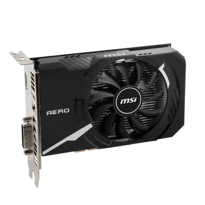 Видеокарта/ VGA MSI NVIDIA GeForce GT 1030 AERO ITX 4GD4 OC 4GB, DDR4/64-bit, PCIe 3.0, 1xHDMI 2.0, 1xDVI-D, 2-slot