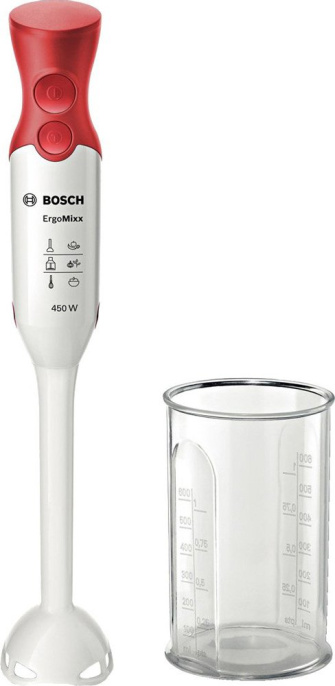 Блендер Bosch MSM64010,  погружной,  белый/красный