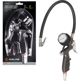 Пистолет для накачки шин Airline с манометром 10 АТМ PRO ATBU043