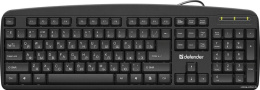 Клавиатура Defender Office HB-910 45910 стандартная для ПК, мембранная, пластик, интерфейс подключения - USB-A, цвет черный