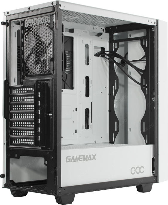Корпус ATX Без БП GameMax Brufen C3 WP Tempered Glass, Mesh сетка+ARGB Strip 1хUSB 2.0, 1xUSB-A 3.2 5Гбит/с, HD Audio+Mic, VGA MAX 340mm, CPU MAX 170mm, 1x120mm ARGB GMX-12-Rainbow -C9 fan, 1xPatent Cooling&Over Clocking COC Fan White/Pink